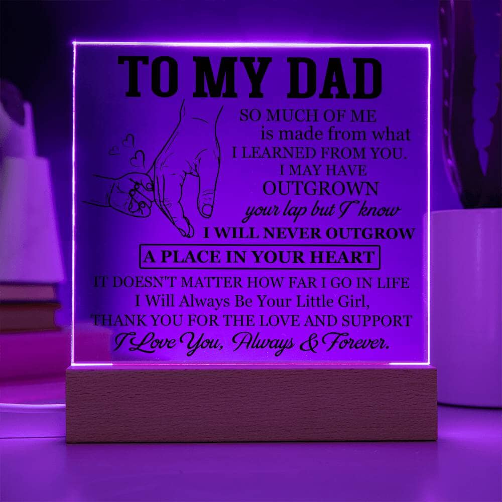Gift For Dad -So Much Of Me Is Made From What I Learned From You - Square Acrylic Plaque - The Shoppers Outlet