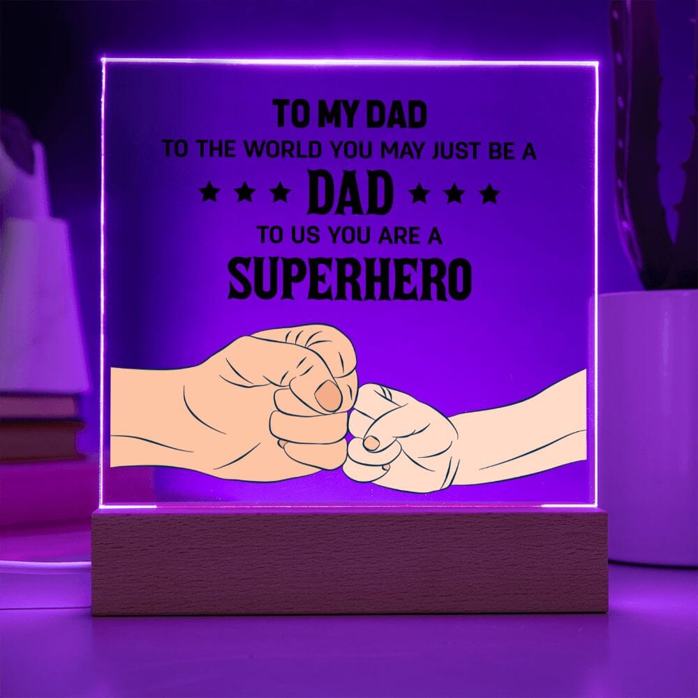 Gift For Dad - Our Superhero - Square Acrylic Plaque - The Shoppers Outlet