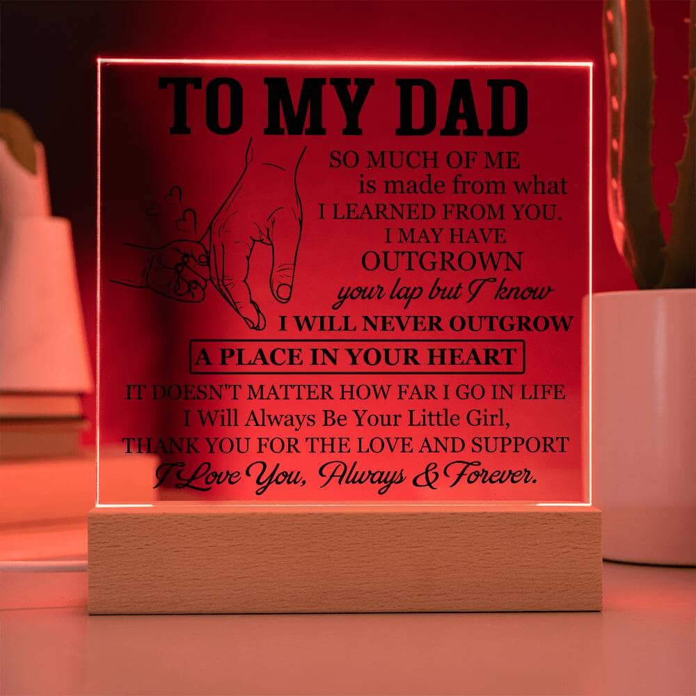 Gift For Dad -So Much Of Me Is Made From What I Learned From You - Square Acrylic Plaque - The Shoppers Outlet