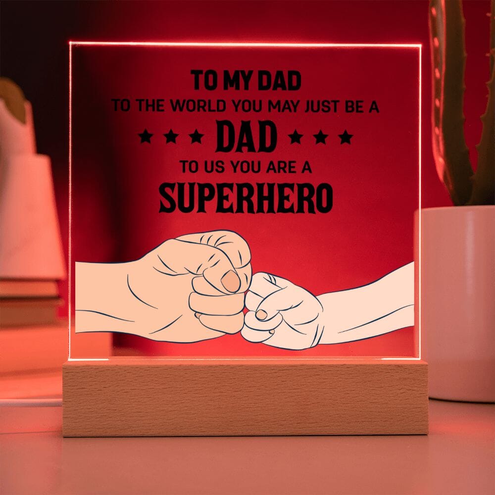 Gift For Dad - Our Superhero - Square Acrylic Plaque - The Shoppers Outlet