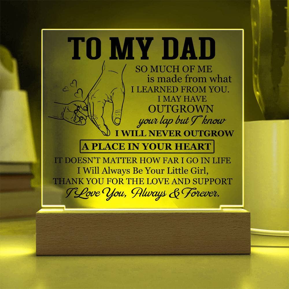 Gift For Dad -So Much Of Me Is Made From What I Learned From You - Square Acrylic Plaque - The Shoppers Outlet