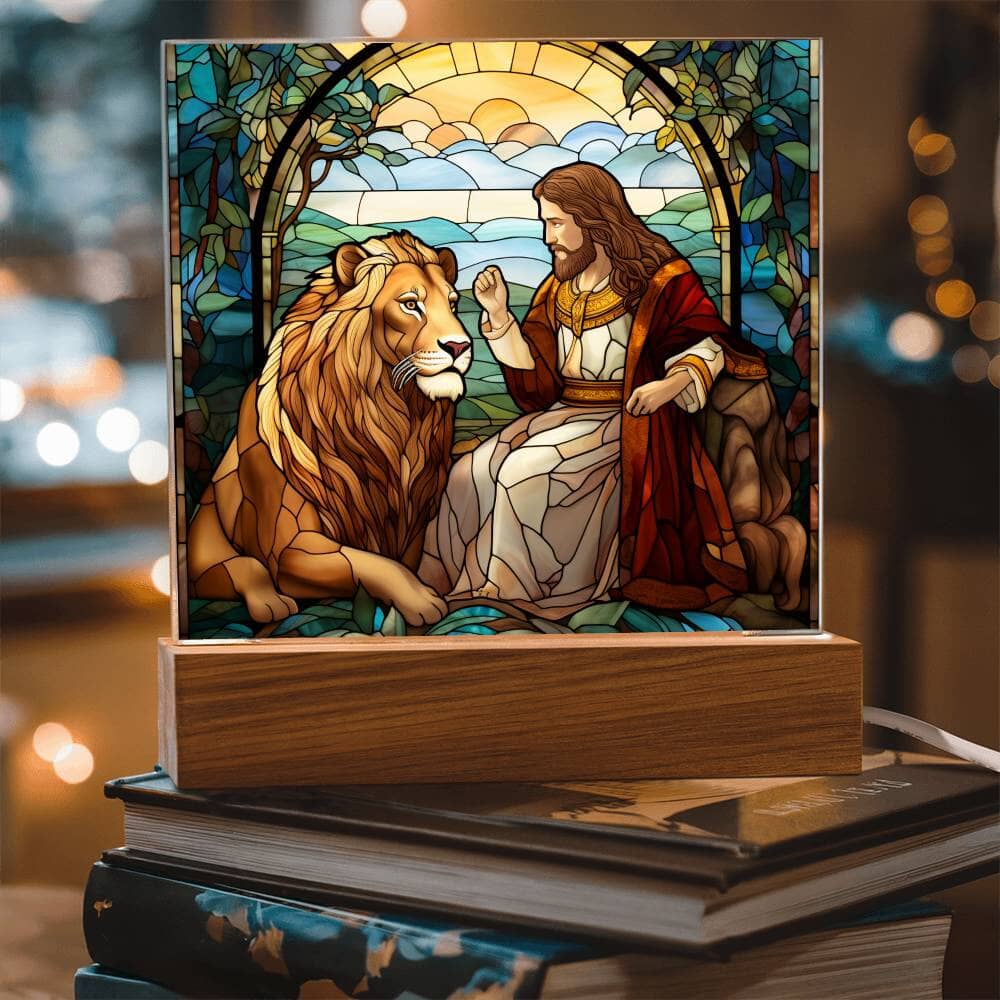 Inspirational - The Loin Of Judah - A Divine Bond - Square Acrylic Plaque - The Shoppers Outlet