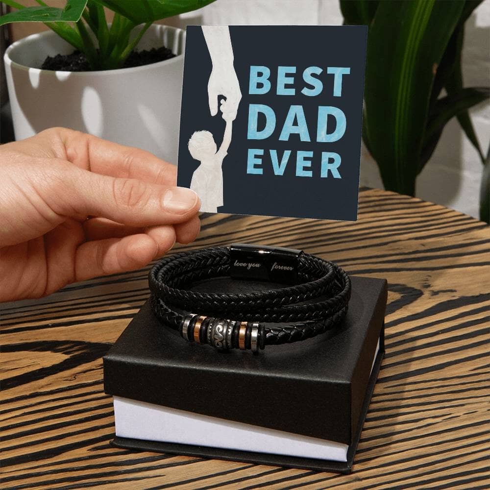 Gift For Dad - Best Dad Ever - Men's Love You Forever Bracelet - The Shoppers Outlet
