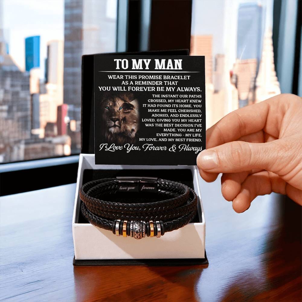 Gift For Soulmate - You Will Forever Be My Always - Men's Love You Forever Bracelet - The Shoppers Outlet