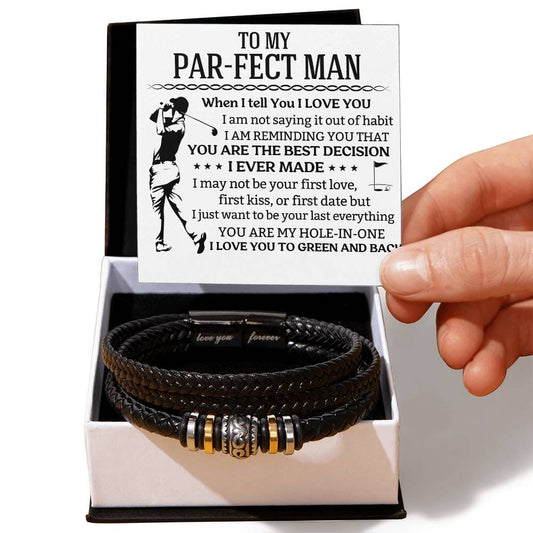 Gift For Soulmate - To My Par-Fect Man - Men's "Love You Forever" Bracelet - The Shoppers Outlet
