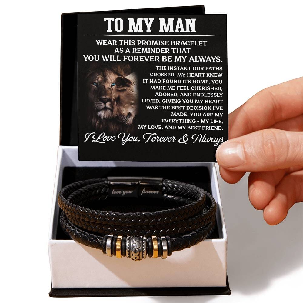 Gift For Soulmate - You Will Forever Be My Always - Men's Love You Forever Bracelet - The Shoppers Outlet