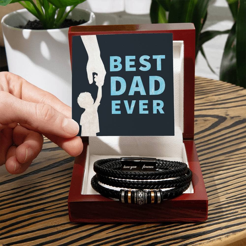 Gift For Dad - Best Dad Ever - Men's Love You Forever Bracelet - The Shoppers Outlet
