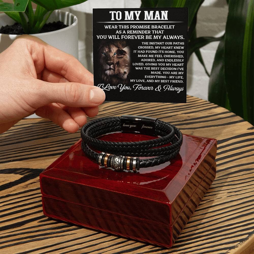 Gift For Soulmate - You Will Forever Be My Always - Men's Love You Forever Bracelet - The Shoppers Outlet