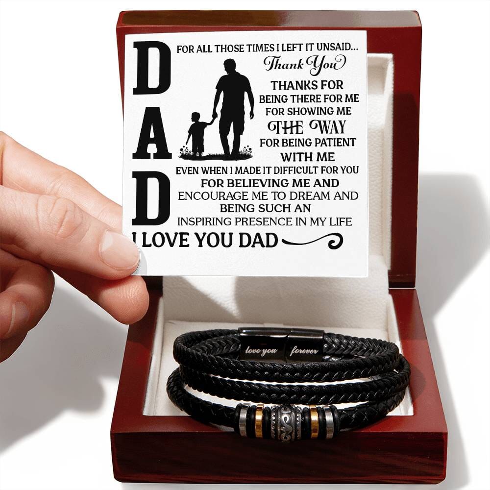 Gift For Dad - For All Those Times I Left It Unsaid Thank You - Men's Love You Forever Bracelet - The Shoppers Outlet
