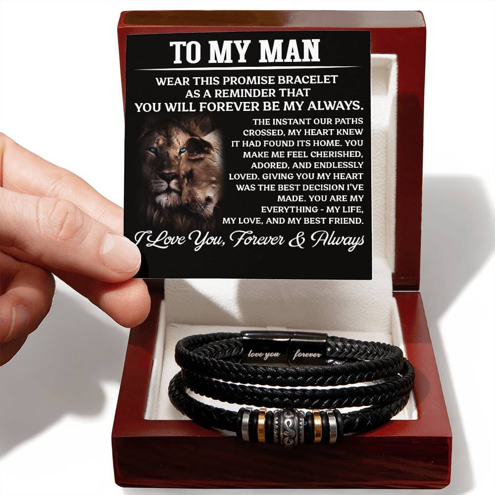 Gift For Soulmate - You Will Forever Be My Always - Men's Love You Forever Bracelet - The Shoppers Outlet
