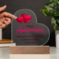 Happy Anniversary - May Your Love Continue To Grow Stronger Each Day - Print Heart Acrylic Plaque - The Shoppers Outlet