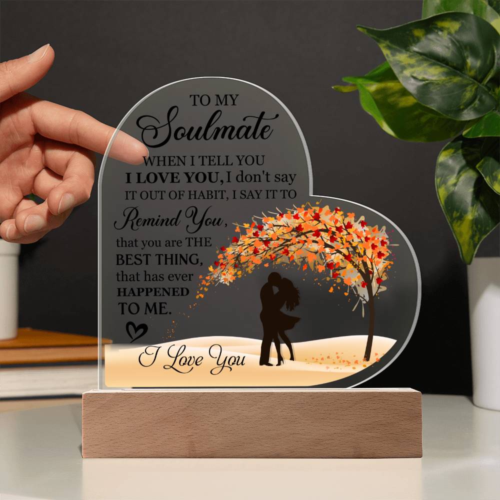 Soulmate - When I Tell You I Love You - Printed Heart Acrylic Plaque - The Shoppers Outlet