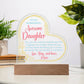 Gift For Daughter - To My Wonderful Awesome Daughter - Gift for Daughter - Heart Acrylic Plaque - The Shoppers Outlet