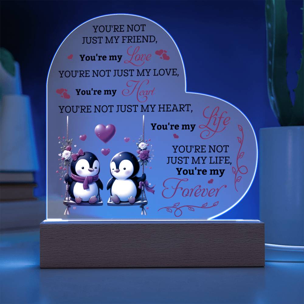 Soulmate - You're Not Just My Friend - Printed Heart Acrylic Plaque - The Shoppers Outlet