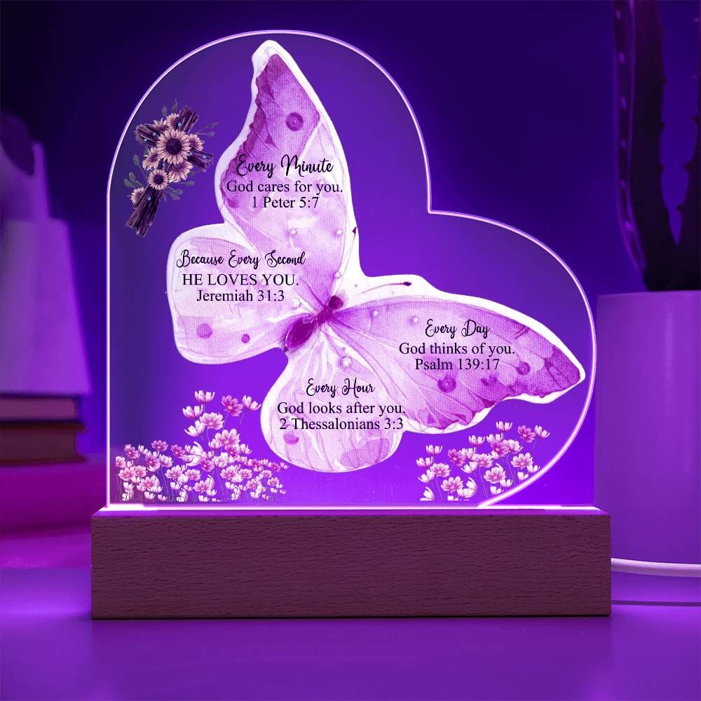 Faith - Because Every Bible Verses - Heart Acrylic Plaque - The Shoppers Outlet