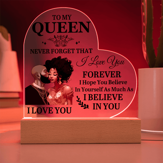 Gift For Soulmate - Never Forget That I Love You - Heart Acrylic Plaque - The Shoppers Outlet