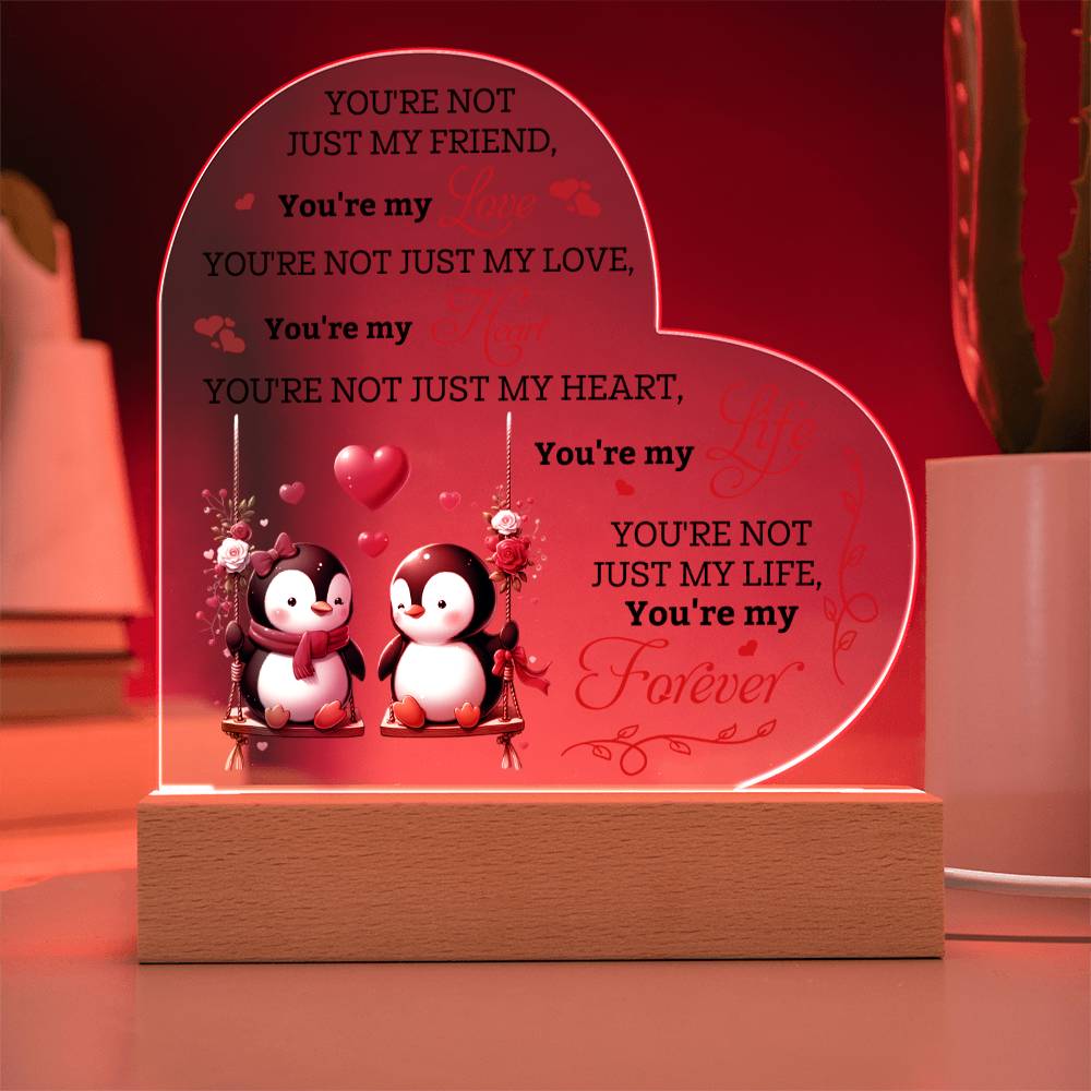 Soulmate - You're Not Just My Friend - Printed Heart Acrylic Plaque - The Shoppers Outlet