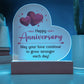 Happy Anniversary - May Your Love Continue To Grow Stronger Each Day - Print Heart Acrylic Plaque - The Shoppers Outlet