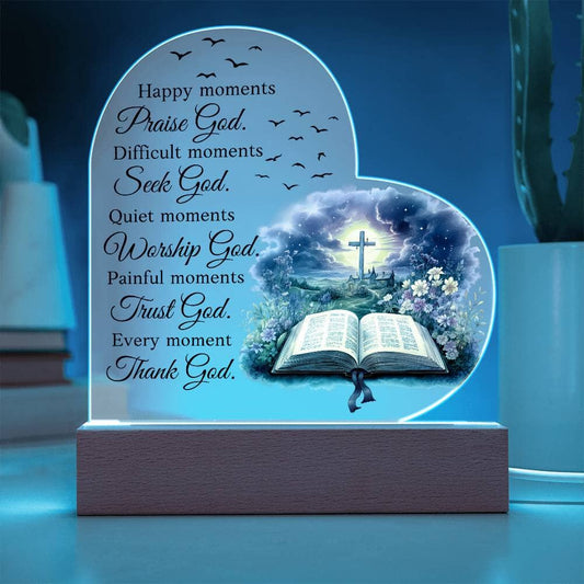 Inspirational - Moments - Heart Acrylic Plaque - The Shoppers Outlet