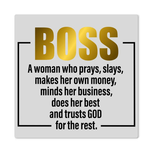 Motivational - Journey Of A Woman Boss - High Gloss Metal Art Prints - The Shoppers Outlet