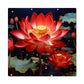 Flowers - Red Lotus Plant - High Gloss Metal Art Prints - The Shoppers Outlet