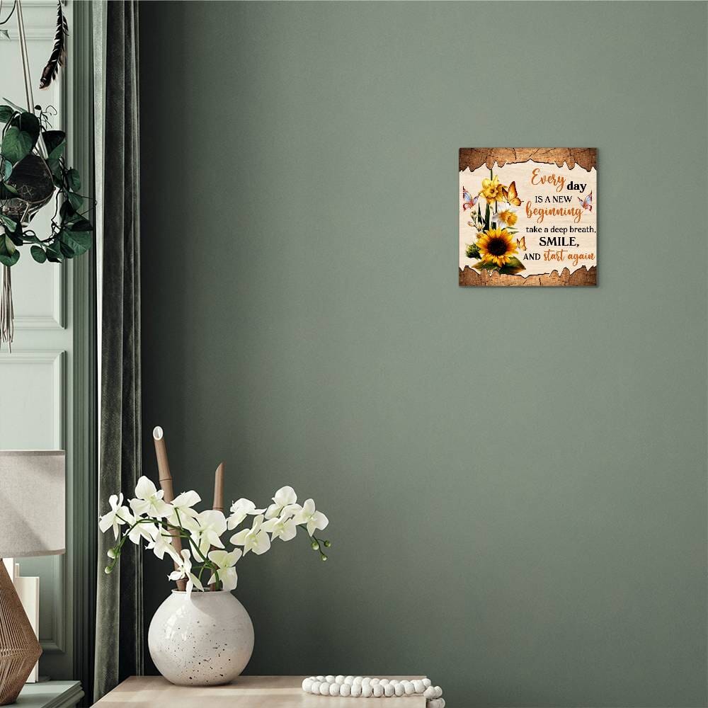 Motivational - Every Day Is A New Beginning - High Gloss Metal Art Prints - The Shoppers Outlet