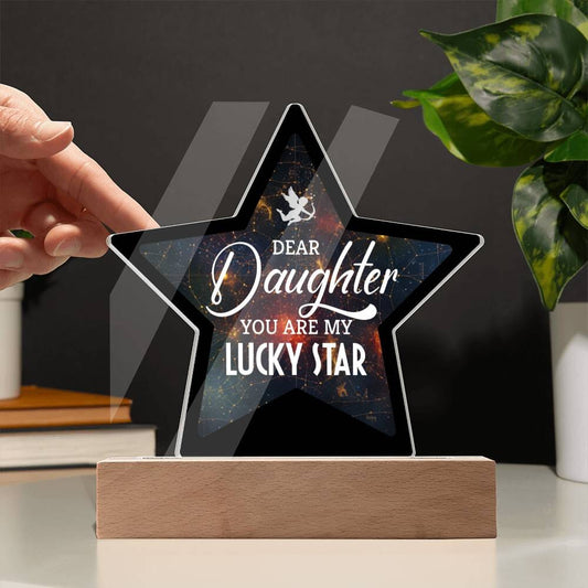 Gift For Daughter - Dear Daughter You Are My Lucky Star - Star Acrylic Plaque - The Shoppers Outlet