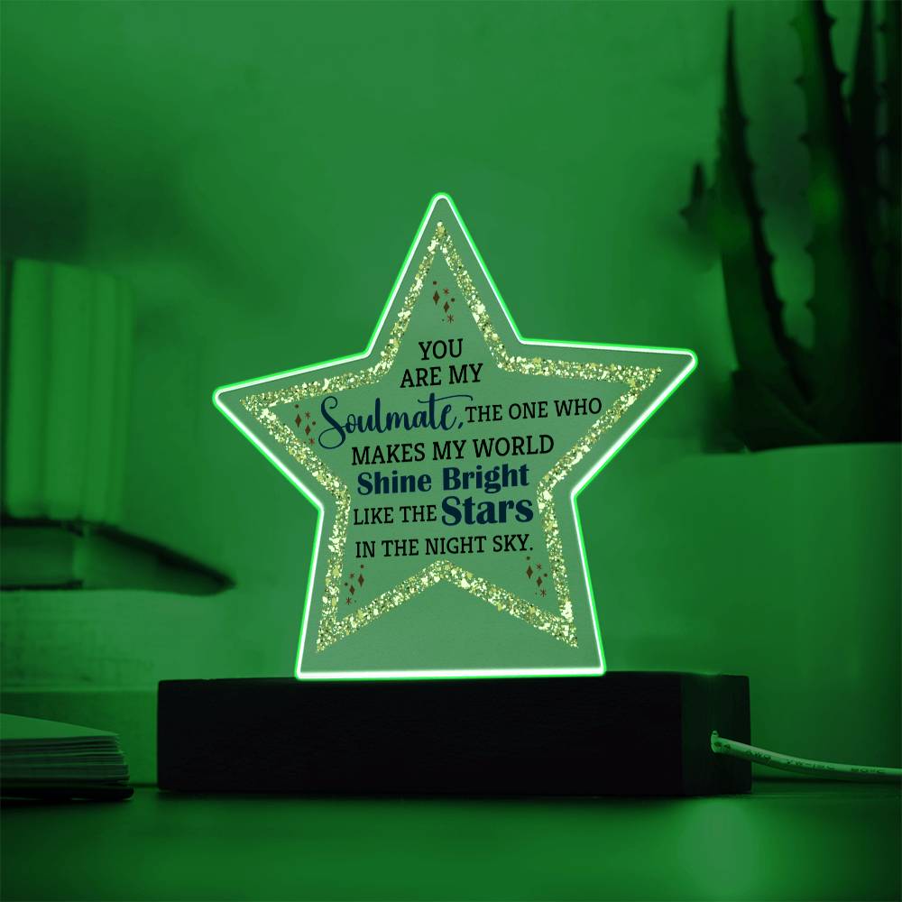Soulmate - You Are My Soulmate - Printed Star Acrylic Plaque - The Shoppers Outlet