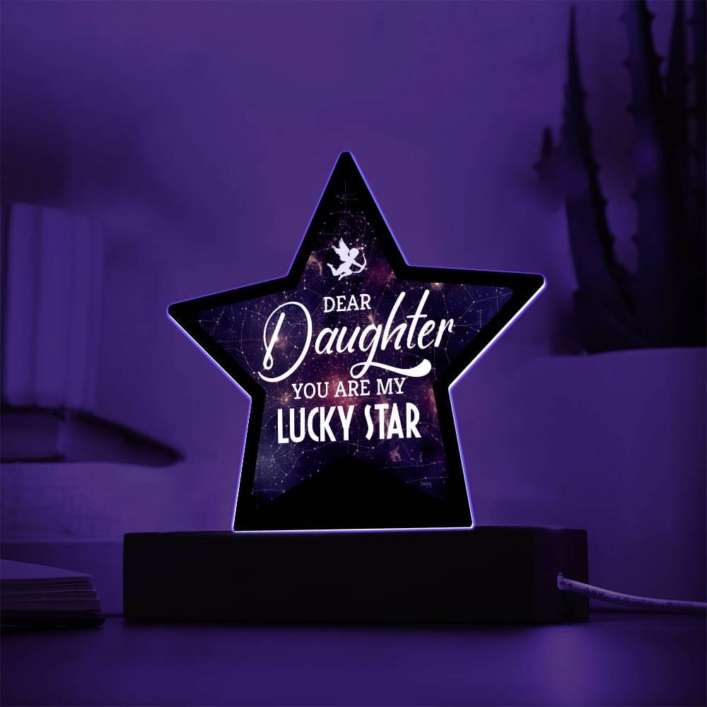 Gift For Daughter - Dear Daughter You Are My Lucky Star - Star Acrylic Plaque - The Shoppers Outlet