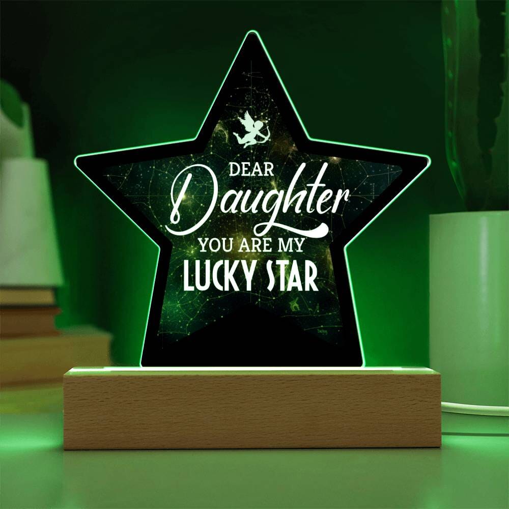 Gift For Daughter - Dear Daughter You Are My Lucky Star - Star Acrylic Plaque - The Shoppers Outlet
