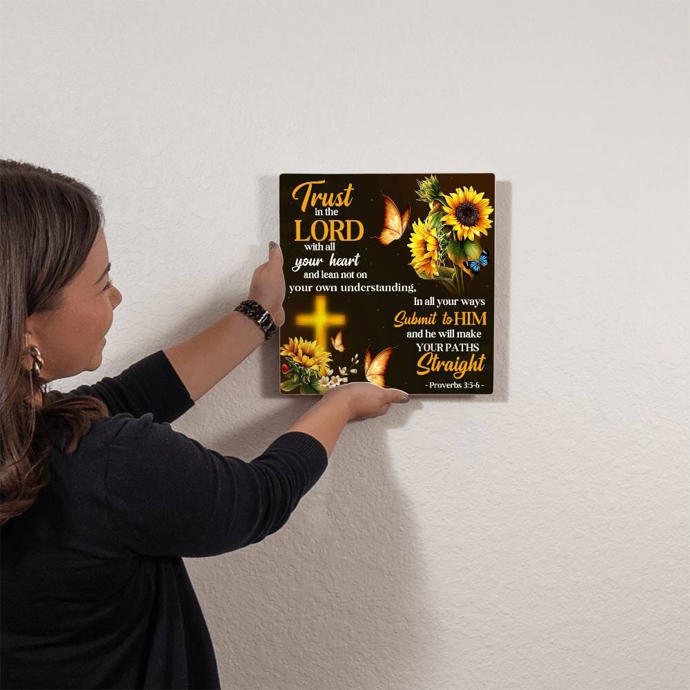 Faith - Trust In The Lord - Proverbs 15:5-6 - High Gloss Metal Art Prints - The Shoppers Outlet