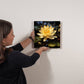 Flowers - Yellow Lotus Plant - High Gloss Metal Art Prints - The Shoppers Outlet