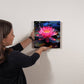 Flowers - Hot Pink Lotus Plant - High Gloss Metal Art Prints - The Shoppers Outlet