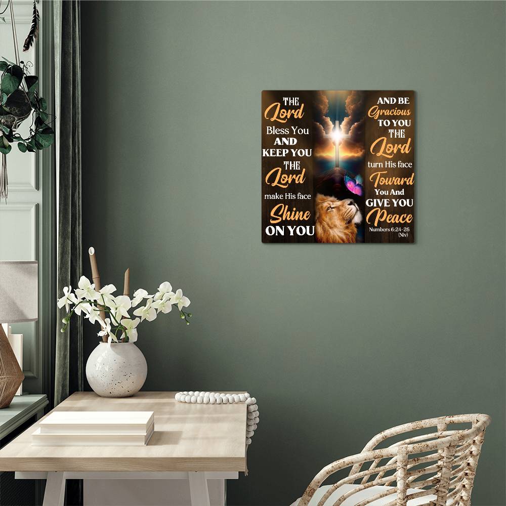 Faith - The Lord Bless You and Keep You - Number 6:24 - 26 - High Gloss Metal Art Prints - The Shoppers Outlet