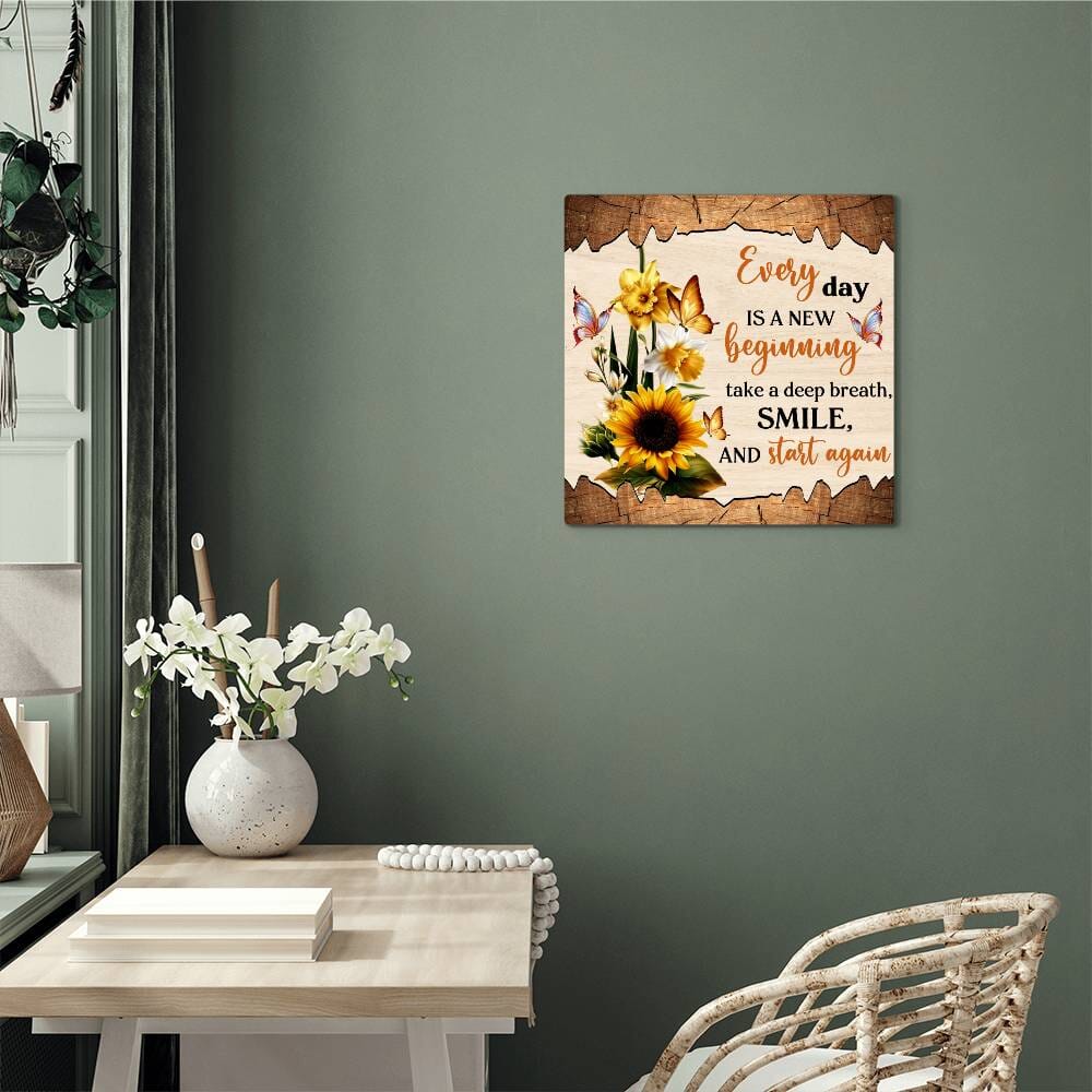 Motivational - Every Day Is A New Beginning - High Gloss Metal Art Prints - The Shoppers Outlet