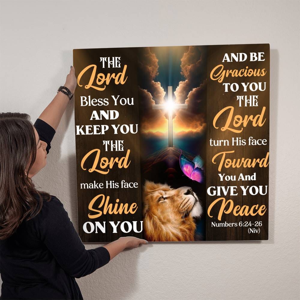 Faith - The Lord Bless You and Keep You - Number 6:24 - 26 - High Gloss Metal Art Prints - The Shoppers Outlet