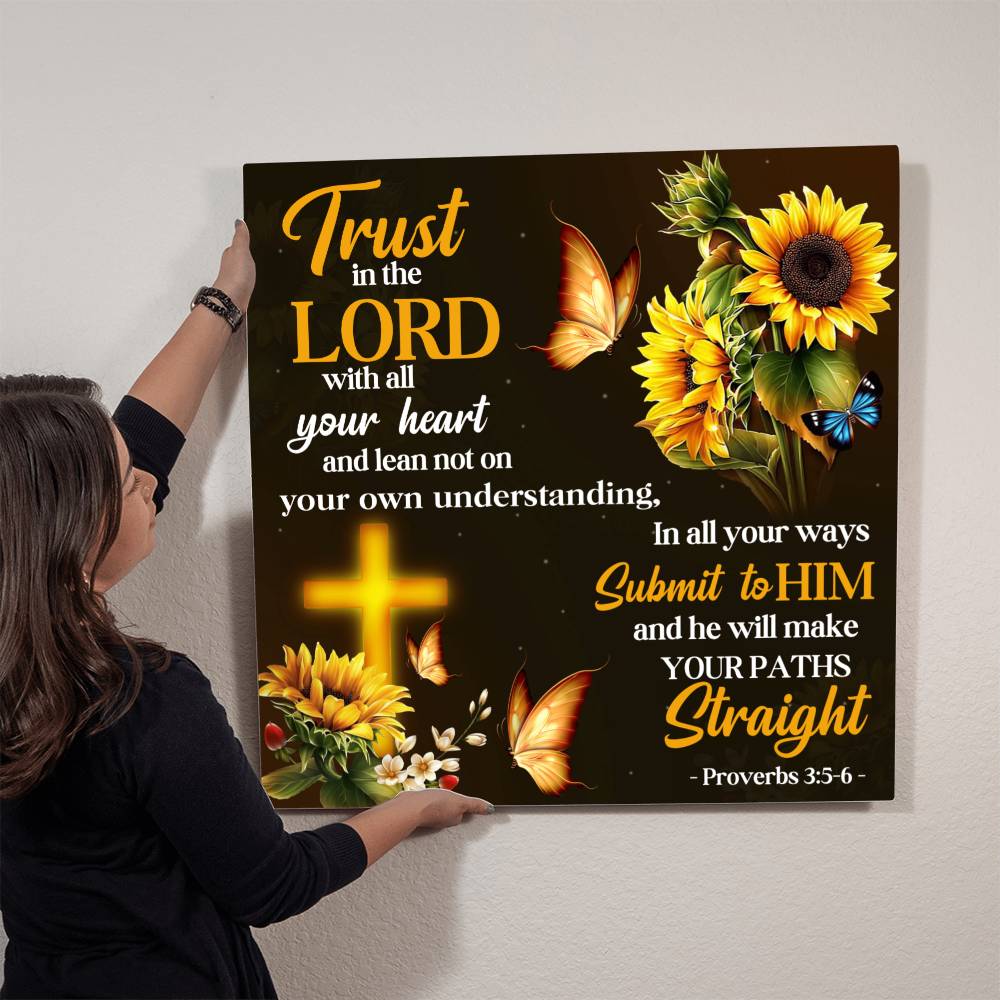 Faith - Trust In The Lord - Proverbs 15:5-6 - High Gloss Metal Art Prints - The Shoppers Outlet