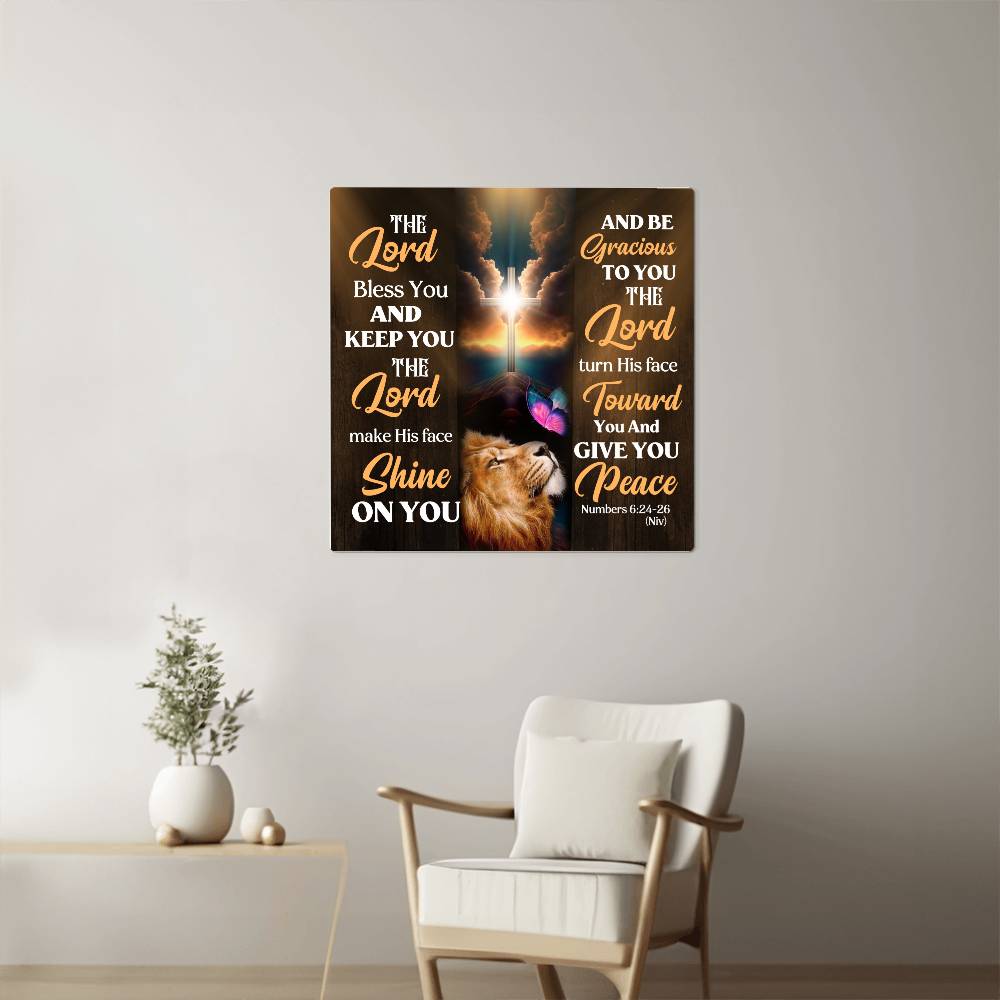 Faith - The Lord Bless You and Keep You - Number 6:24 - 26 - High Gloss Metal Art Prints - The Shoppers Outlet