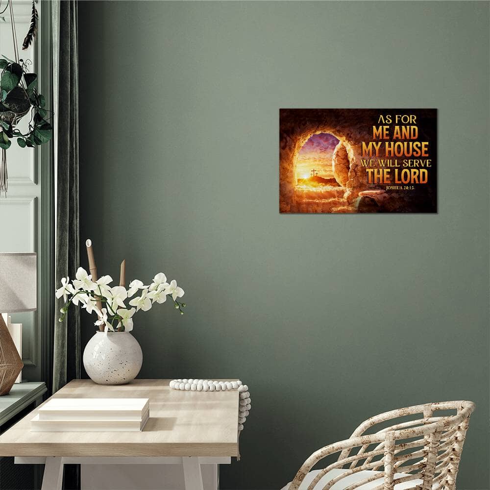 Faith - As For Me And My House - Joshua 24:15 - High Gloss Metal Art Print - The Shoppers Outlet