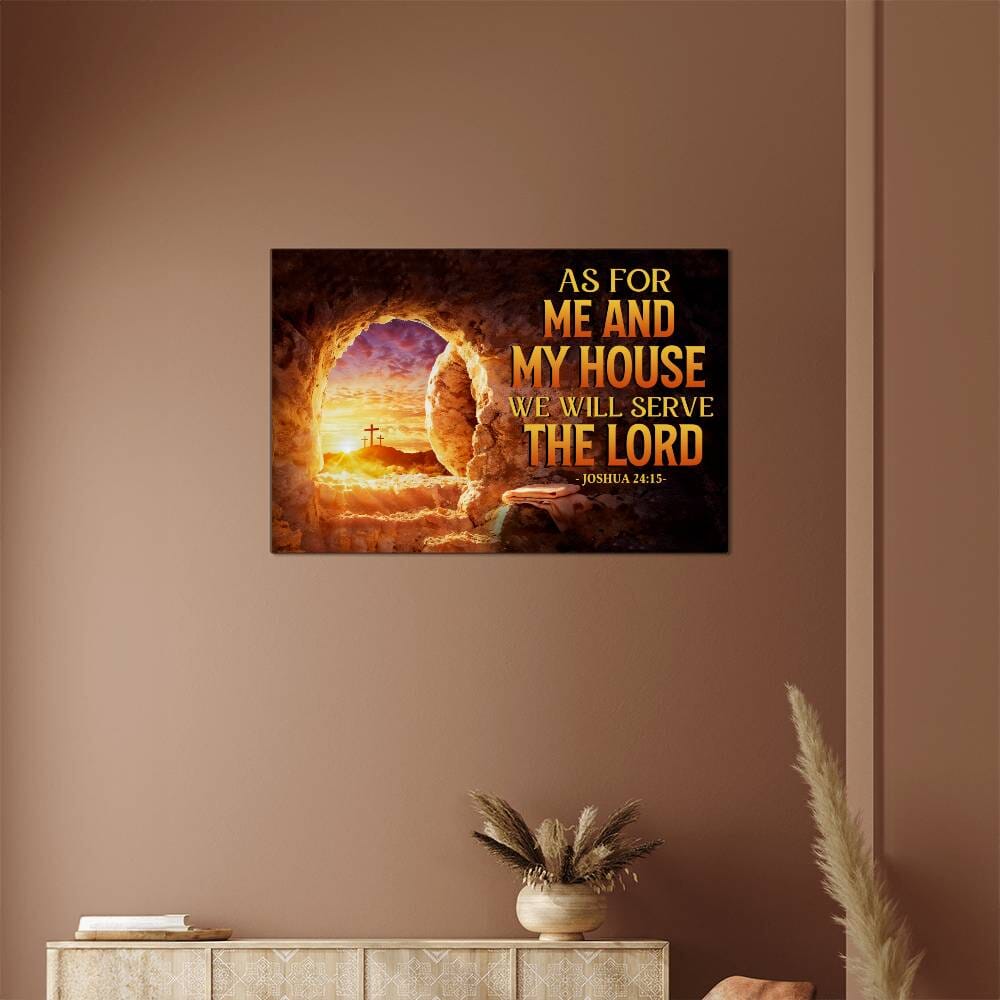 Faith - As For Me And My House - Joshua 24:15 - High Gloss Metal Art Print - The Shoppers Outlet