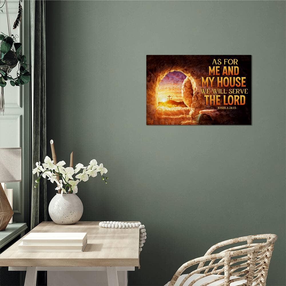 Faith - As For Me And My House - Joshua 24:15 - High Gloss Metal Art Print - The Shoppers Outlet