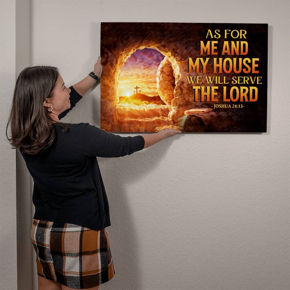Faith - As For Me And My House - Joshua 24:15 - High Gloss Metal Art Print - The Shoppers Outlet