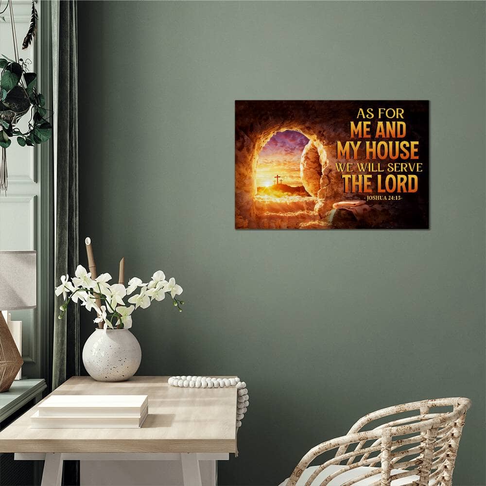 Faith - As For Me And My House - Joshua 24:15 - High Gloss Metal Art Print - The Shoppers Outlet