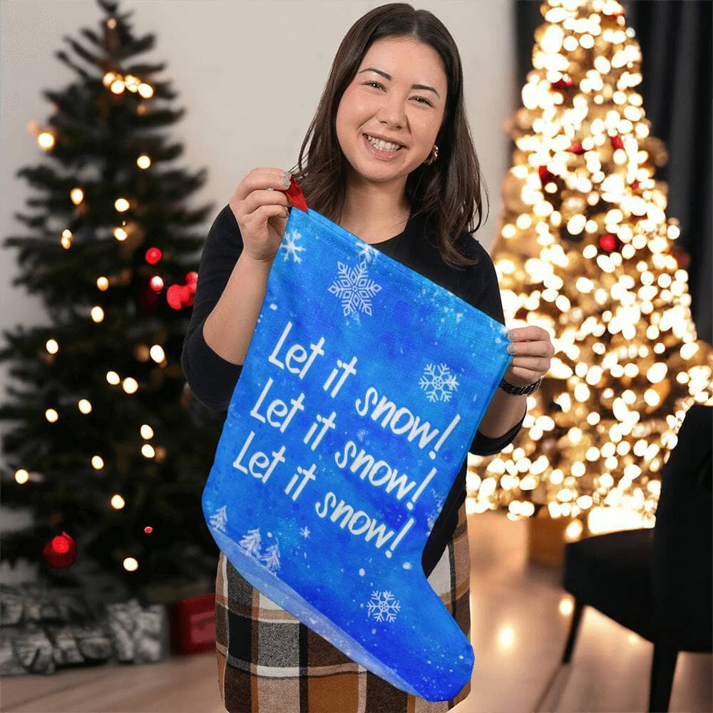 Holiday Stocking - Let It Snow - Let It Snow - Let It Snow - Giant Holiday Stocking - The Shoppers Outlet