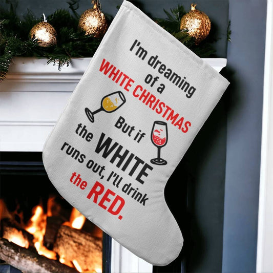 Holiday Stocking - I'm Dreaming Of A White Christmas - Giant Holiday Stocking - The Shoppers Outlet