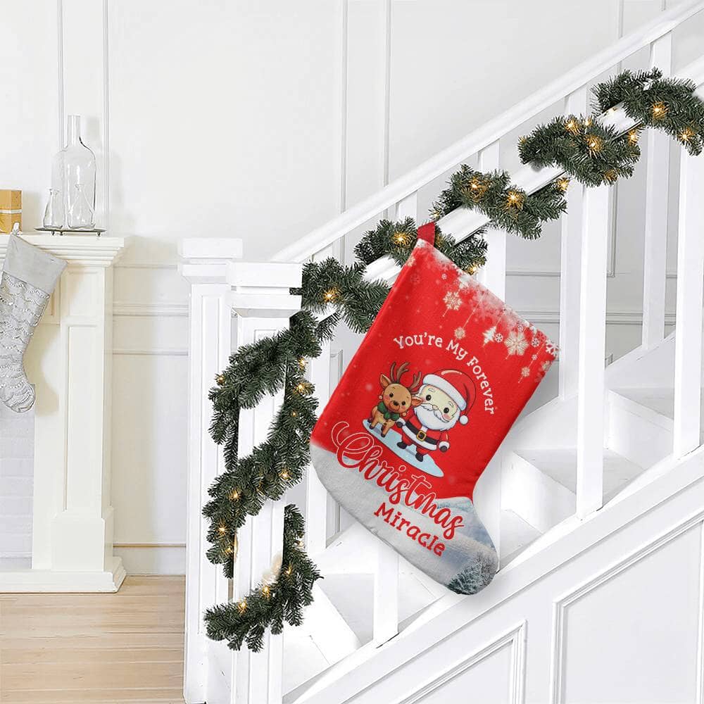 Holiday Stocking - You're My Forever Christmas Miracle - Giant Holiday Stocking - The Shoppers Outlet