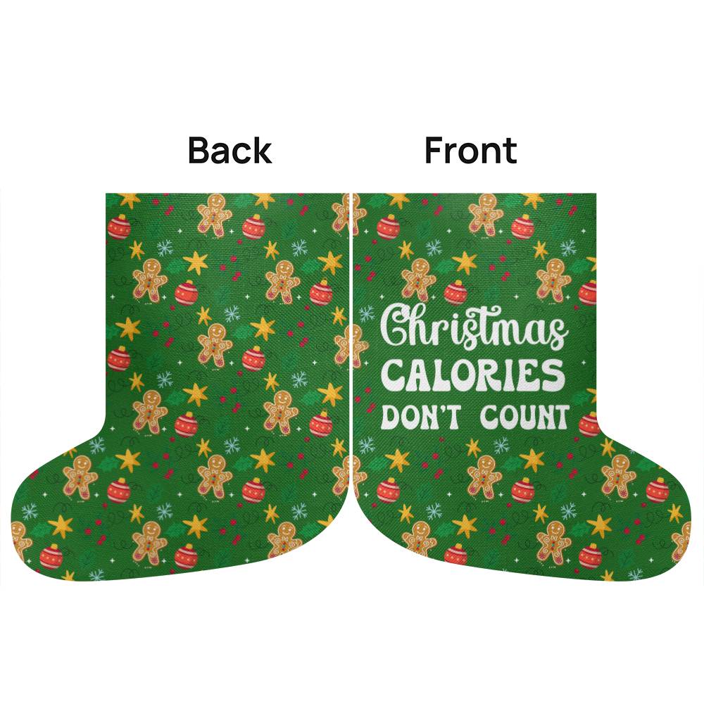 Holiday Stocking - Christmas Calories Don't Count - Giant Holiday Stocking - The Shoppers Outlet