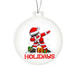 Holiday Ornament - Happy Holidays Dabbing Santa Claus - Personalized Acrylic Ornament - The Shoppers Outlet