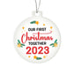 Holiday Ornament - Our First Christmas Together 2023- Personalized Acrylic Ornament - The Shoppers Outlet