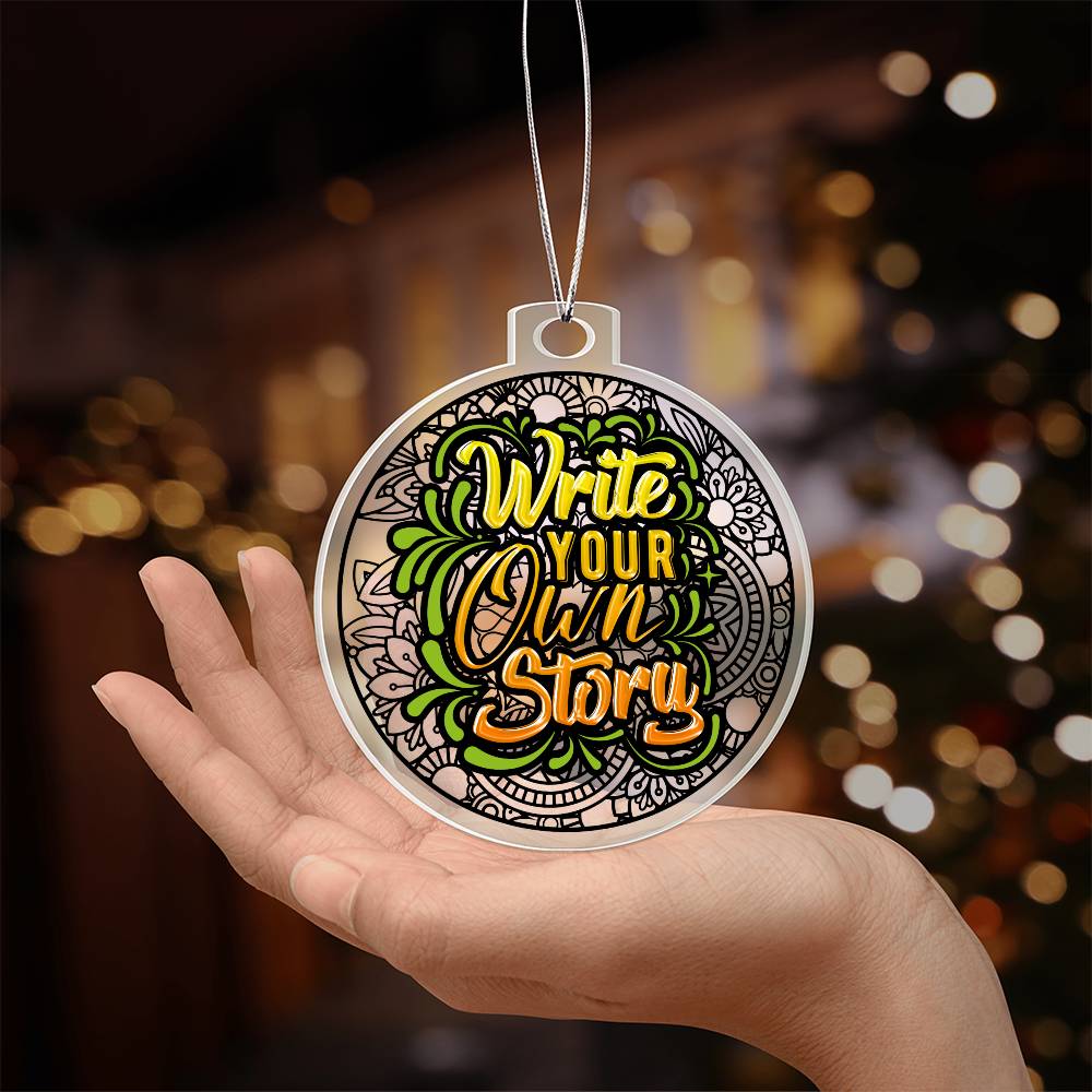 Holiday Ornament - Write Your Own Story - Merry Christmas - Personalized Acrylic Ornament - The Shoppers Outlet